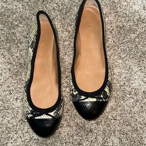 J.Crew slides, leather bow front flats